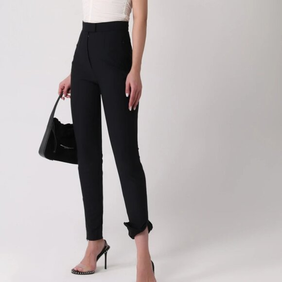 Alexander Wang Black Stretch Zip-Hem Trousers - Picture 1 of 12